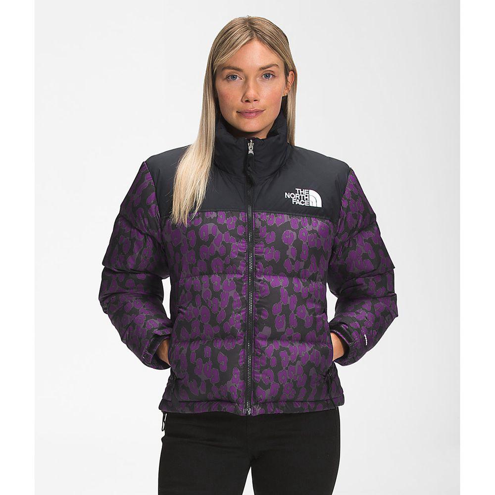 The North Face Printed 1996 Retro Γυναικεια Μπουφάν Nuptse - Μωβ Λεοπαρ (PBFQ90735)